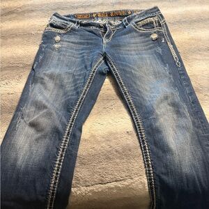 Rock Revival Distressed Blue crop  Jeans